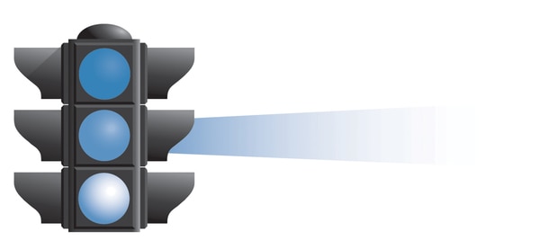 Drawing of a stoplight.