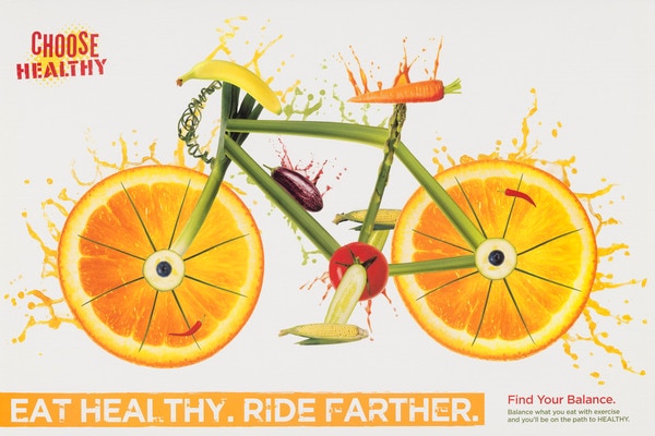 Image of a bicycle made out of vegetables